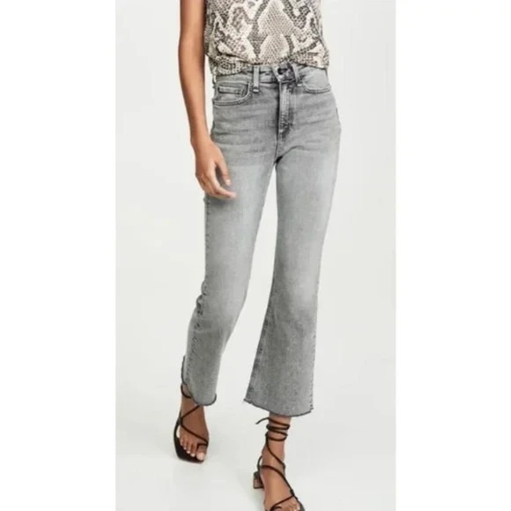 Rag & Bone Nina High-Rise Ankle Flare Jeans‎ in Broderick Size 25
